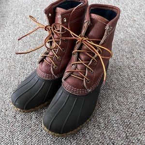 Brown and Black Duck Boots